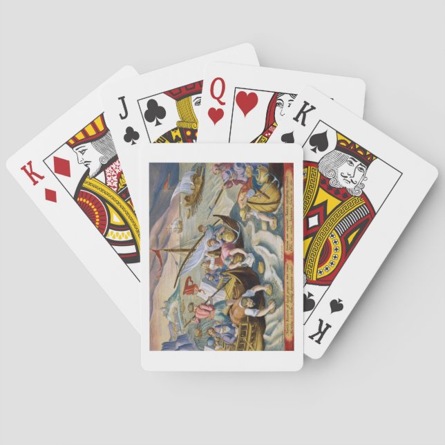 Jeu De Cartes Utilisation d'éponges pour recueillir le naphta de (dos)