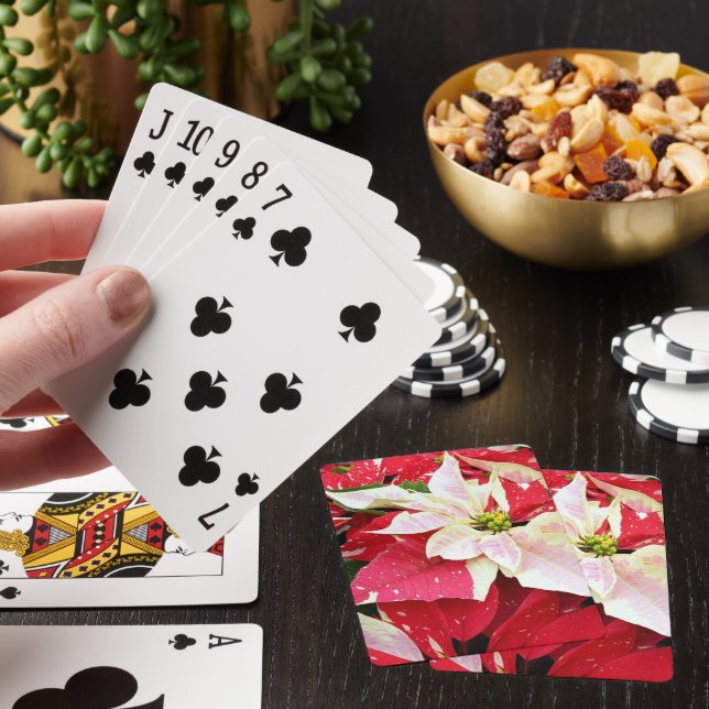 Jeu De Cartes Vacances Poinsettia Rouge et Blanc (In Situ)