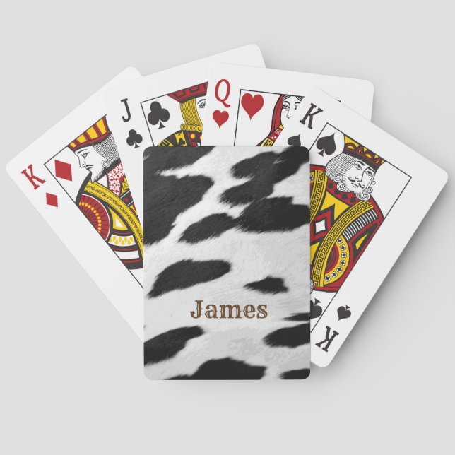 Jeu De Cartes Vache blanche et noire occidentale amusante cacher (dos)