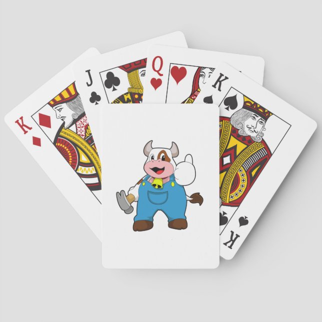 Jeu De Cartes Vache comme artisan avec marteau (dos)