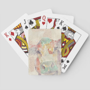 Jeu De Cartes Vache de collage de la ferme aquarelle