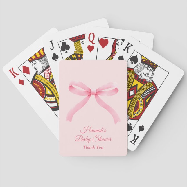 Jeu De Cartes Vaches roses Baby shower esthétique Favoriser (dos)