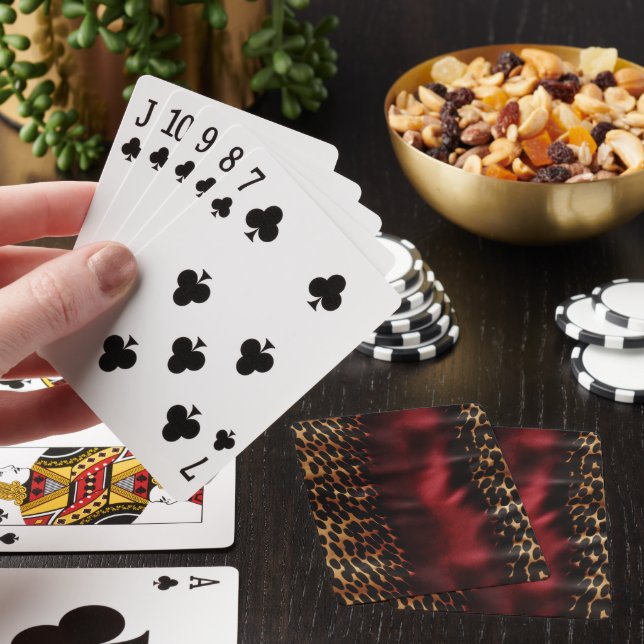 Jeu De Cartes Vachette rouge Gold Faux Southwest Cowhal (In Situ)