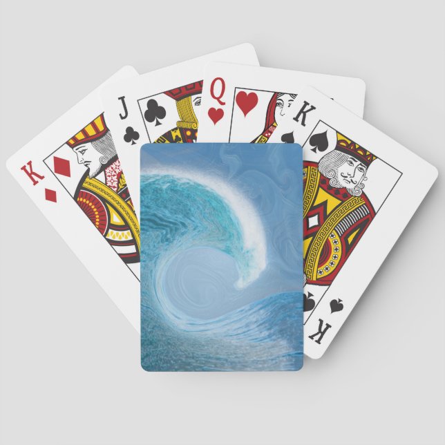 Jeu De Cartes Vague Bleue Artistique (dos)