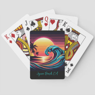 Jeu De Cartes Vague de Surf rétro Sunset