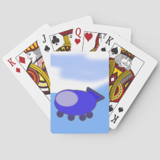 Jeu De Cartes Vaisseau bleu sur les nuages bleus français