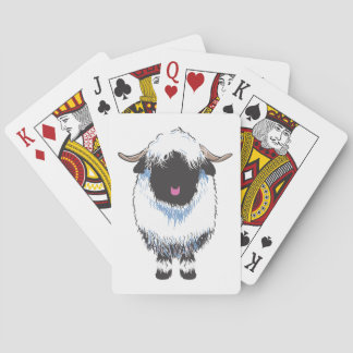 Jeu De Cartes Valais Black Nose Sheep Jouant Aux Cartes