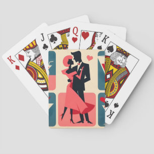 Jeu De Cartes Valentine Couple de danse Mid Century Modern