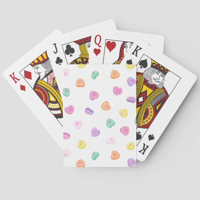 Jeu De Cartes Valentines Day Candy Hearts Motif (dos)