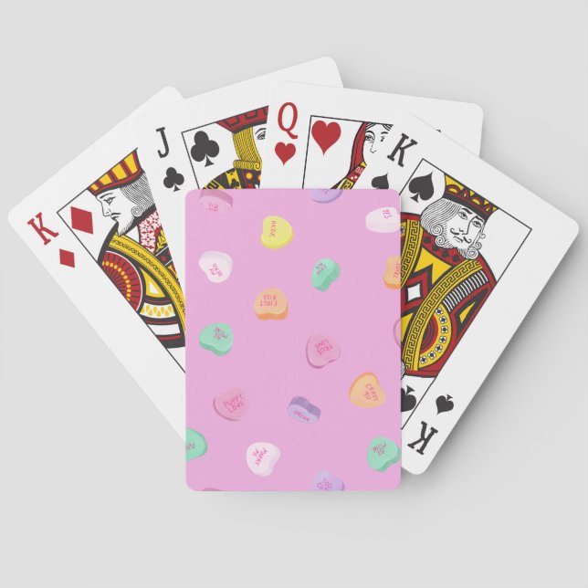 Jeu De Cartes Valentines Day Candy Hearts Motif (dos)