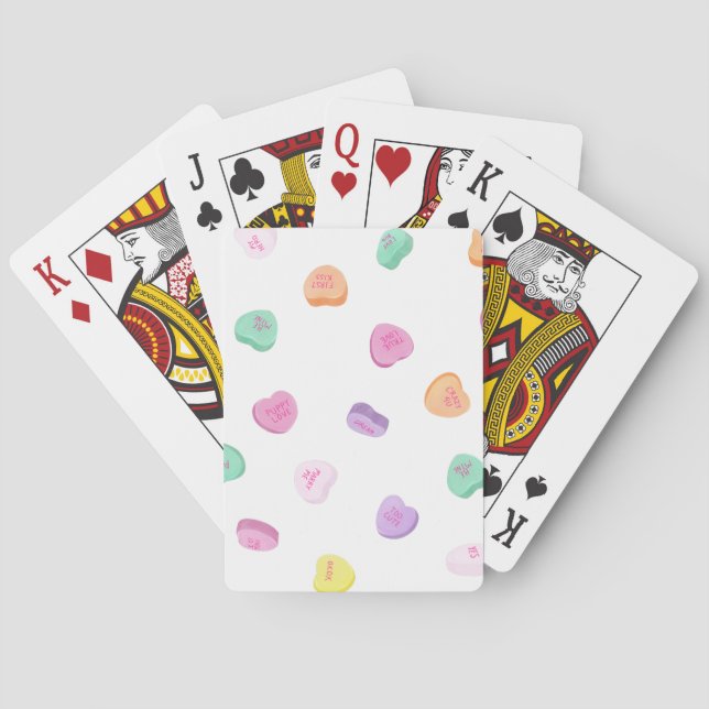 Jeu De Cartes Valentines Day Candy Hearts Motif (dos)