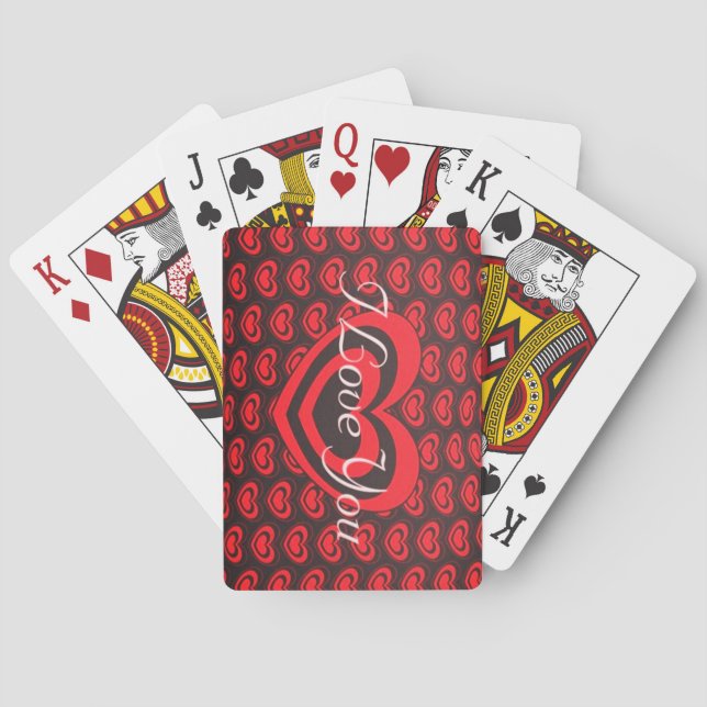 Jeu De Cartes Valentine's Day Red + Black Classic Playing Cards (dos)