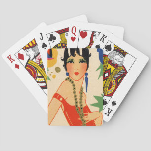 Jeu De Cartes Vamp d'art déco, aileron des années 1920