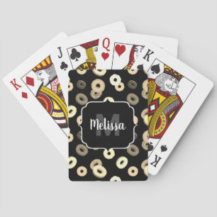 Jeu De Cartes vanille au chocolat beignets motif élégant Monogra