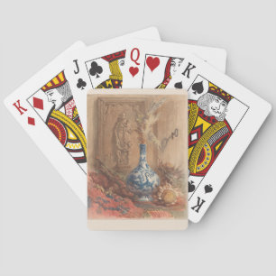 Jeu De Cartes Vase chinoise et tournesol séché