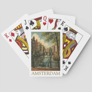 Jeu De Cartes Vélo vintage du canal d'Amsterdam Voyage Rétro