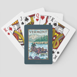 Jeu De Cartes VermontRiver transportant la scène par radeau