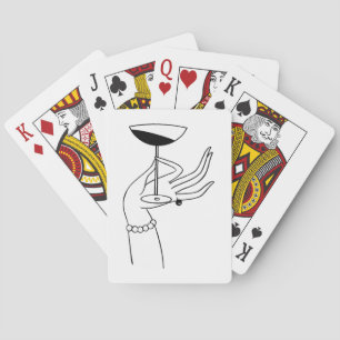 Jeu De Cartes Verre de champagne de la main de la dame Art déco