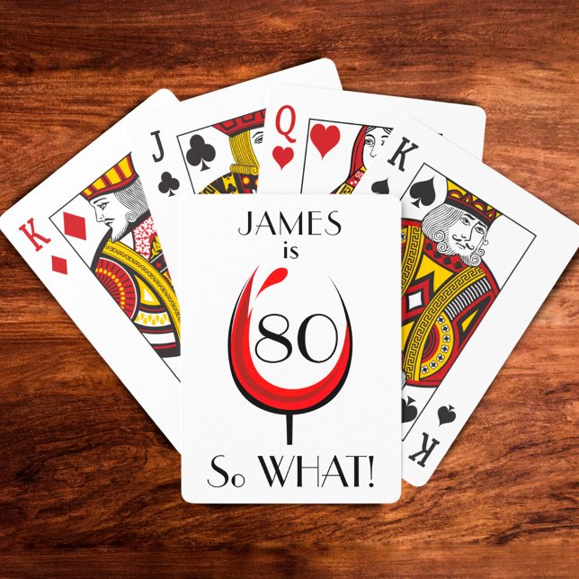 Jeu De Cartes Verre rouge positif moderne 80e anniversaire (Créateur téléchargé)
