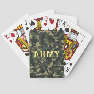 Jeu De Cartes Vert camouflage militaire de l'armée