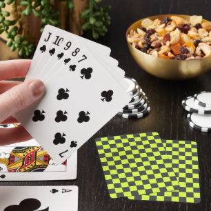 Jeu De Cartes Vert et gris À damiers Motif
