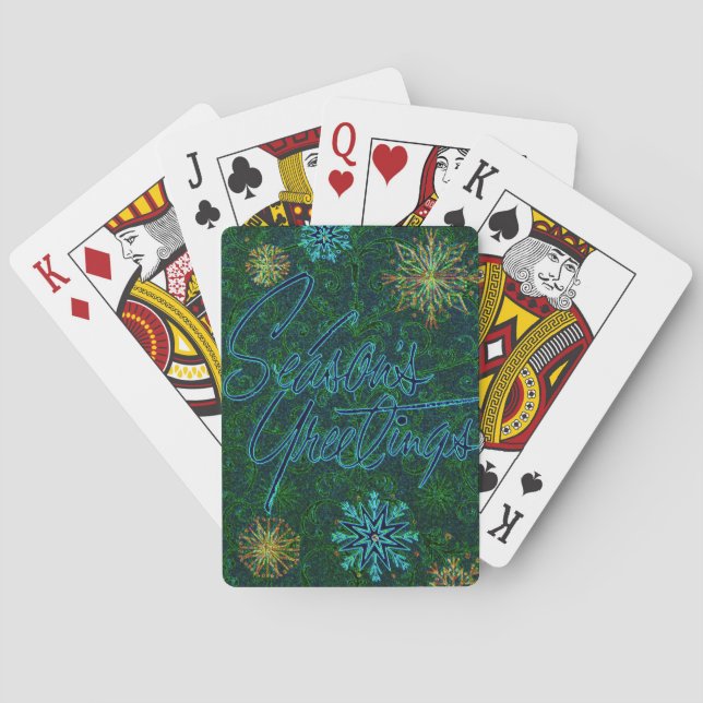 Jeu De Cartes Vert Joyeuses Fêtes (dos)