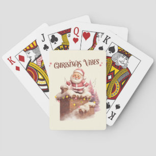 Jeu De Cartes Vibes de Noël rose Père Noël