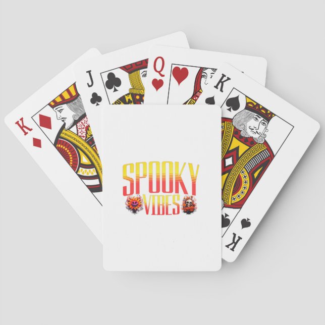 Jeu De Cartes Vibes éffrayantes : Halloween Graphic Tee (dos)