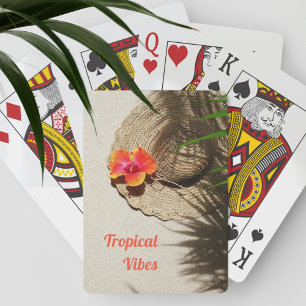 Jeu De Cartes Vibes tropicales Hibiscus Plage de fleurs