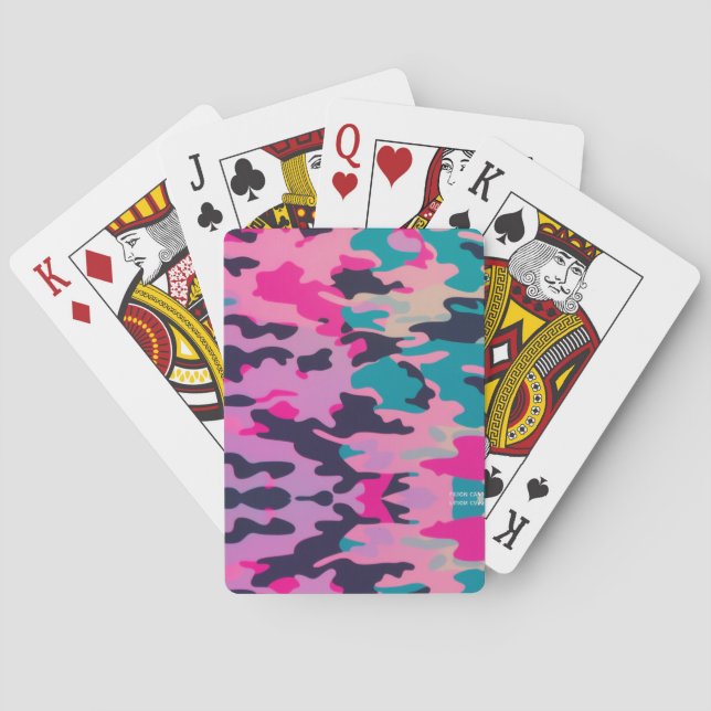 Jeu De Cartes Vibrant Neon Pastel Camo Designer Playing Cards (dos)