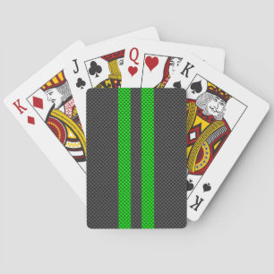 Jeu De Cartes Vibrant Vert Carbone Fiber Style Racing Stripes