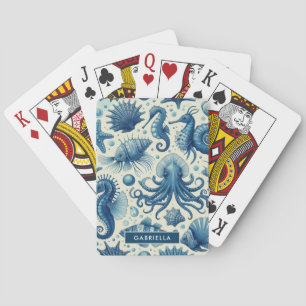 Jeu De Cartes Vie marine vintage Animaux Motif
