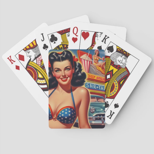 Jeu De Cartes Vieille école des années 1950 (dos)