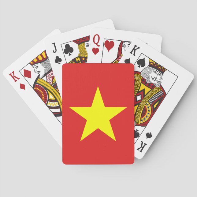 Jeu De Cartes Vietnam Drapeau étoile Jaune Lecture Cartes (dos)