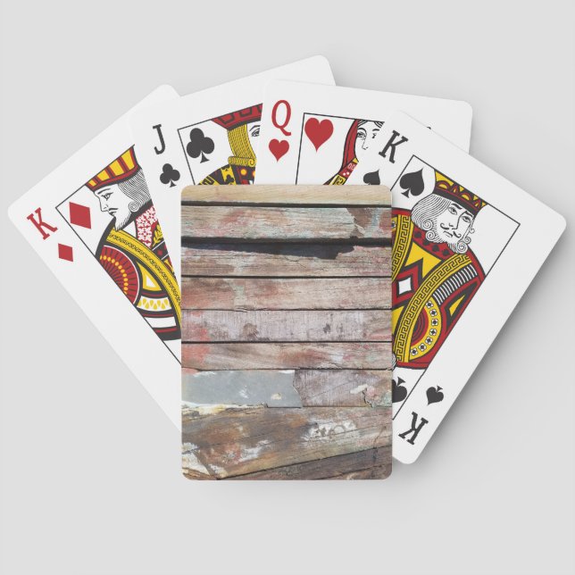 Jeu De Cartes Vieux bois rustique bateau en bois plank (dos)