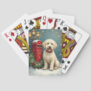 Jeu De Cartes Vieux chien de berger anglais Carte de Noël vintag