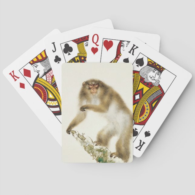 Jeu De Cartes Vieux singe avec cerise en automne (dos)