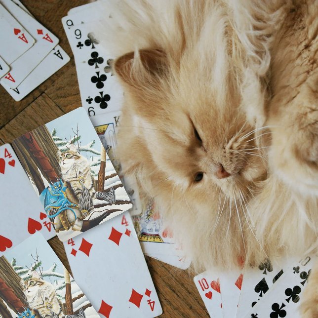 Jeu De Cartes Viking Cat Blue Dragon (Créateur téléchargé)