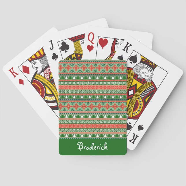 Jeu De Cartes Vilain chandail de Noël avec un nom (dos)