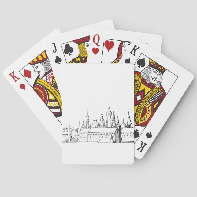 Jeu De Cartes ville fabuleuse . artwork . noir et blanc (dos)