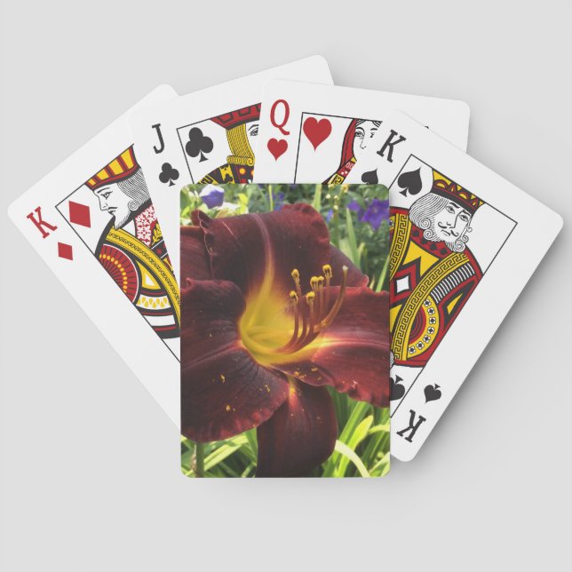 Jeu De Cartes Vin foncé de "Dominique" de DAYLILY (dos)