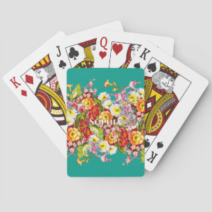 Jeu De Cartes Vintage Art Floral Motif Fleurs de printemps Primr