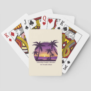 Jeu De Cartes Vintage Beach Sunset Vacation lounger peach purple