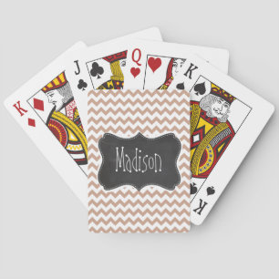 Jeu De Cartes Vintage Chalkboard look; Brown Chevron Motif