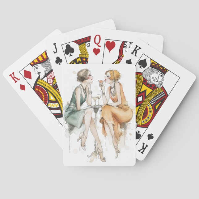 Jeu De Cartes Vintage Flapper Ladies (dos)