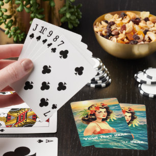 Jeu De Cartes Vintage Hawaii lady ajouter texte jumbo poker