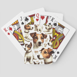 Jeu De Cartes Vintage Jack Russell Terrier sans fil