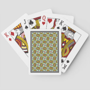 Jeu De Cartes Vintage jaune Bleu Brown Barcelone Motif
