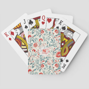 Jeu De Cartes Vintage marguerite rouge motif floral - Botanique