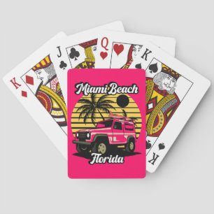 Jeu De Cartes Vintage Miami Beach Floride